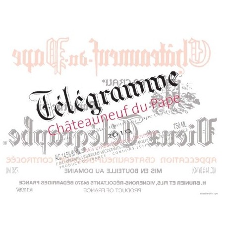 Telegramme 2018 du Vieux Telegraphe a Chateauneuf du Pape etiquette