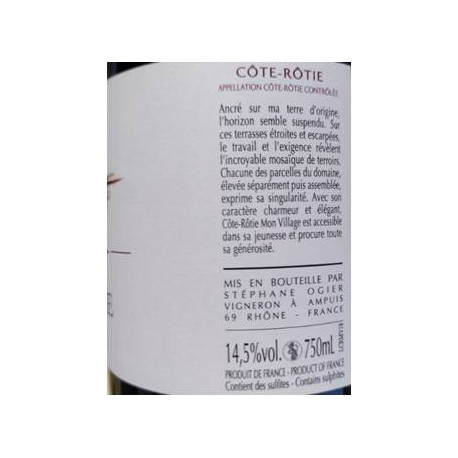 Domaine Stephane Ogier Cote-Rotie "Mon Village" 2018 MAGNUM