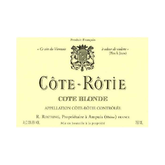 Rostaing cote rotie Cote Blonde 2018 etiquette