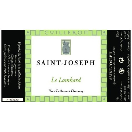 Domaine Yves Cuilleron Saint-Joseph Le Lombard blanc sec 2013 etiquette