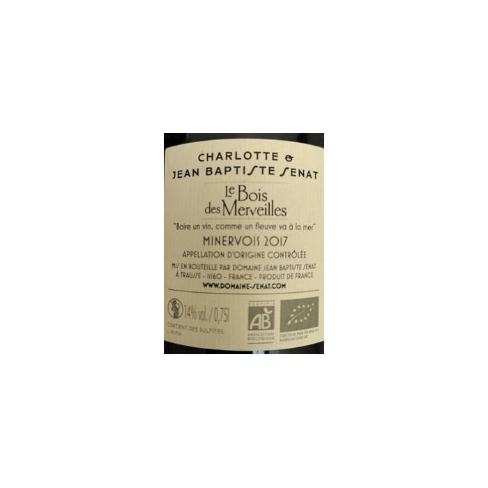 Domaine J-B. Sénat Minervois "Le Bois des Merveilles" red 2017