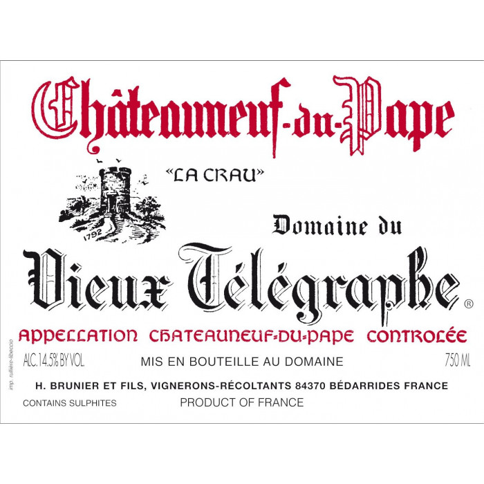 Domaine du Vieux Telegraphe Chateauneuf-du-Pape rouge 2018 etiquette
