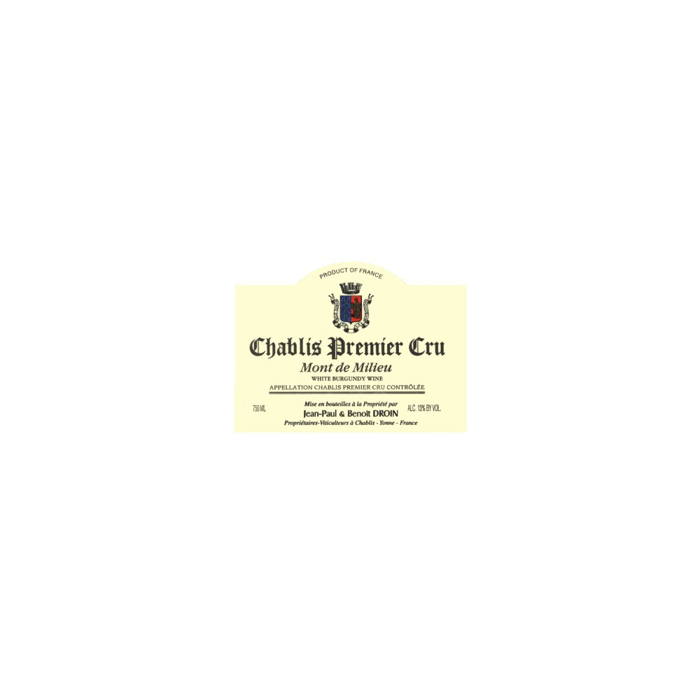 Domaine Droin Chablis 1er Cru "Mont de Milieu" blanc sec 2019