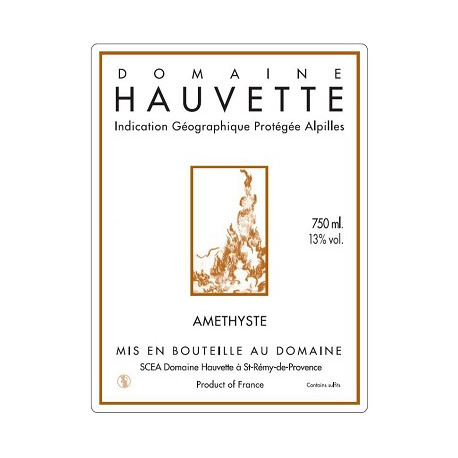 Domaine Hauvette "Amethyste" rouge 2018 etiquette