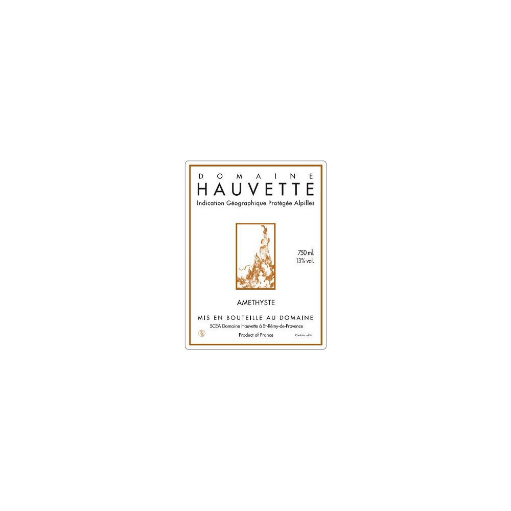 Domaine Hauvette "Amethyste" rouge 2018 etiquette