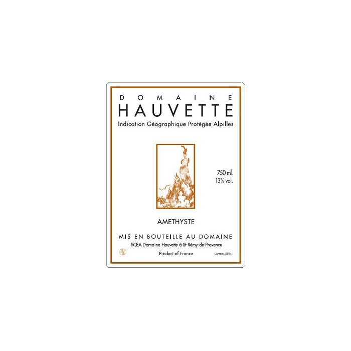 Domaine Hauvette "Amethyste" rouge 2018 etiquette