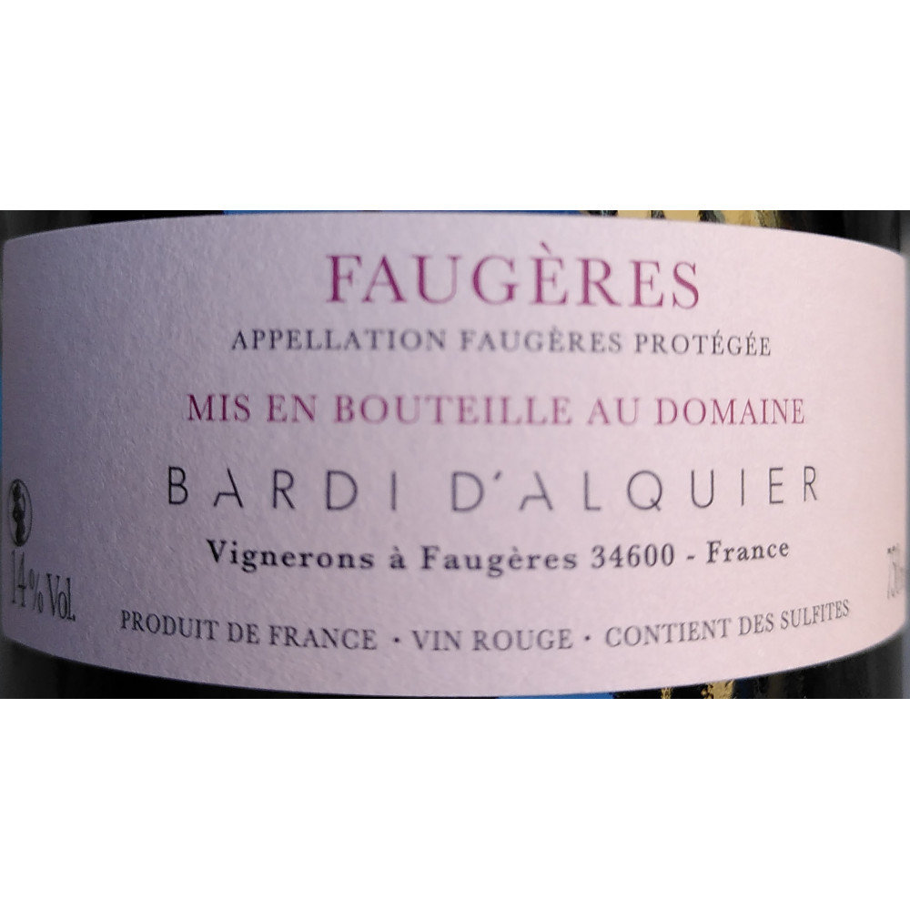 Domaine Bardi d'Alquier Les Bastides 2017 contre etiquette