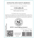 Domaine Séguinot-Bordet Chablis blanc sec 2019 contre etiquette