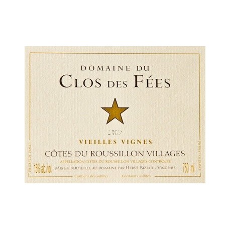 Le Clos des Fees Cotes du Roussillon Villages Vieilles Vignes 2018 etiquette