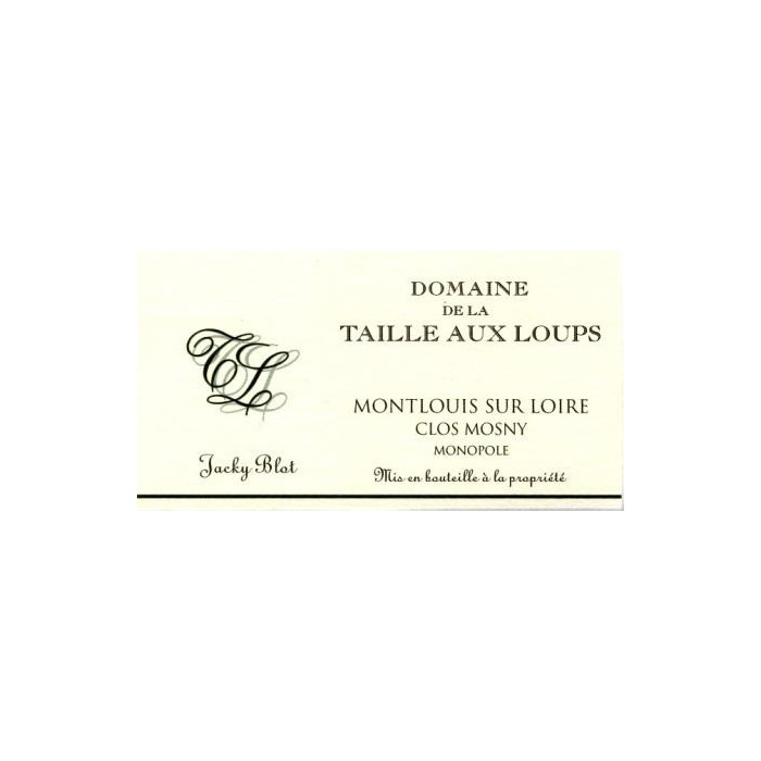 Domaine de la Taille aux Loups Montlouis-sur-Loire "Clos de Mosny" blanc sec 2019 etiquette