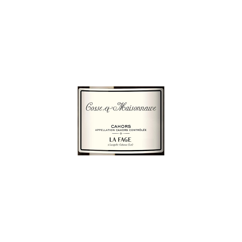Domaine Cosse-Maisonneuve Cahors "La Fage" rouge 2018 etiquette