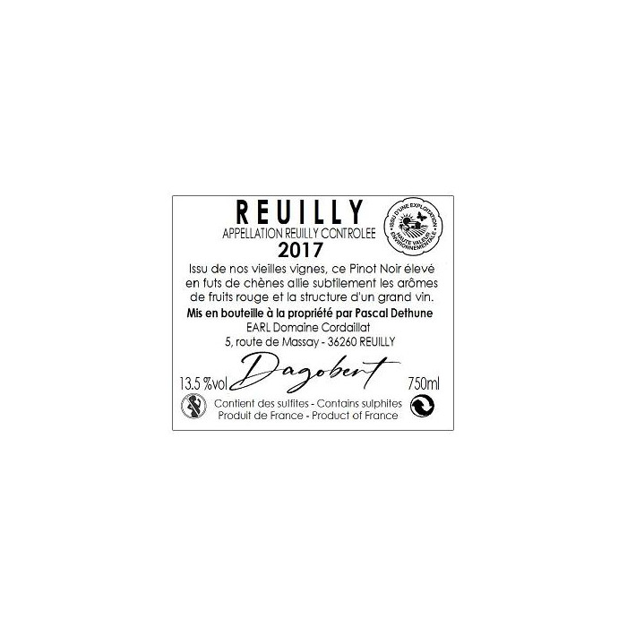 Domaine Cordaillat Reuilly "Dagobert" red 2017