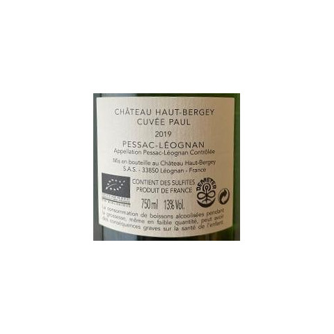 Chateau Haut-Bergey Pessac-Léognan "Cuvée Paul" dry white 2019