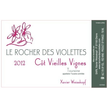 Le rocher des violettes xavier weisskopf côt ou malbec vieilles vignes 2013