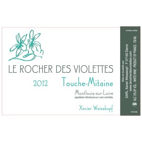 Le Rocher des Violettes Montlouis "Touche Mitaine" 2012 blanc sec (75cl)