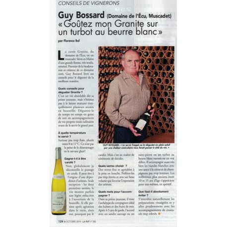 Domaine de l'Ecu cuvée Granite 2012 de Fred Bossard