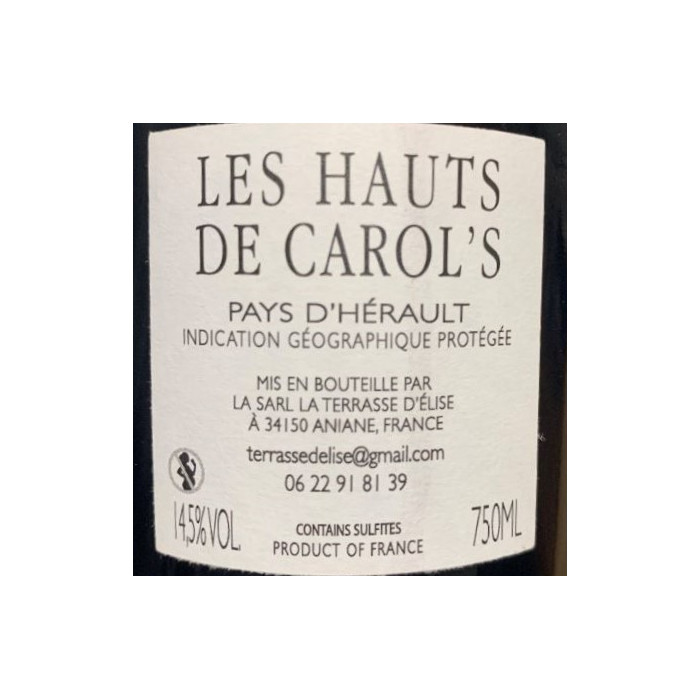 Domaine de la Terrasse d'Elise "Les Hauts de Carol's" red 2017