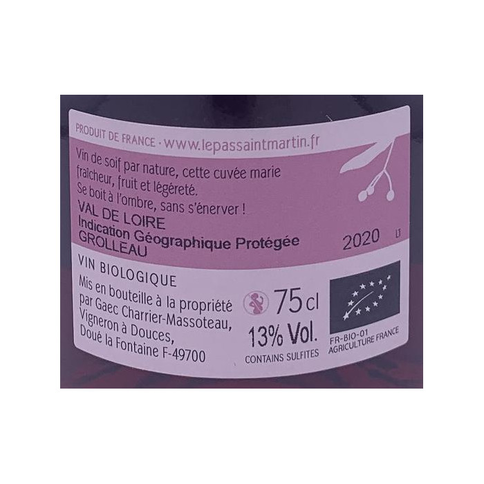 Domaine Le Pas Saint Martin IGP "sous le tilleul" (grolleau) red 2020