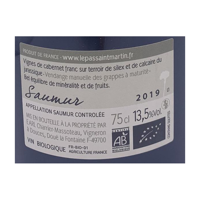 Domaine Le Pas Saint Martin Saumur "La Pierre Frite" red 2019