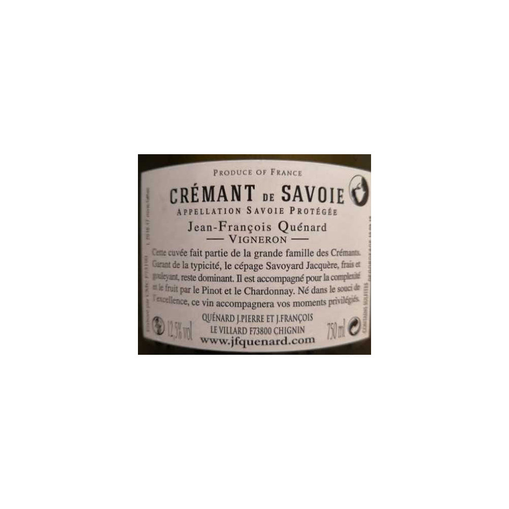 Domaine Jean Francois Quenard Cremant de Savoie Entre Amis brut contre etiquette