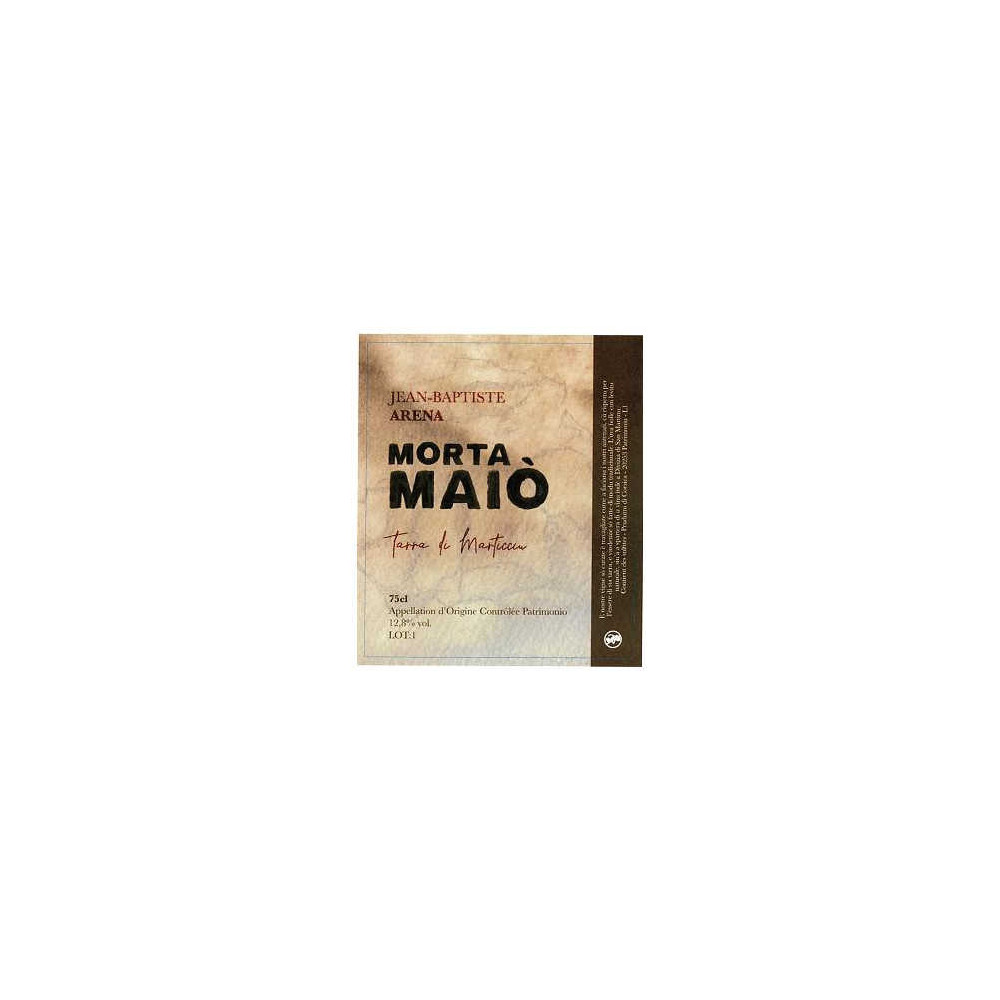 Domaine Jean-Baptiste Arena "Morta Maio" blanc sec 2018 etiquette