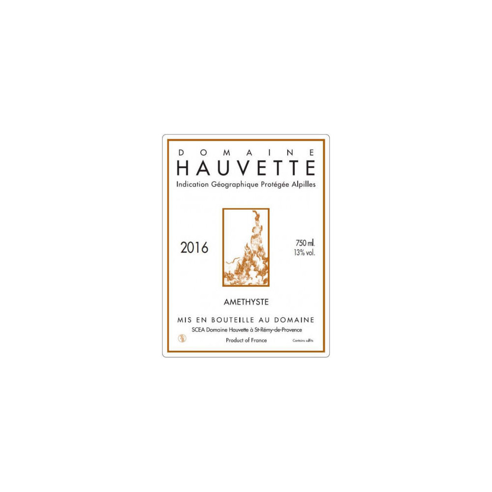 Domaine Hauvette "Améthyste" rouge 2016 etiquette