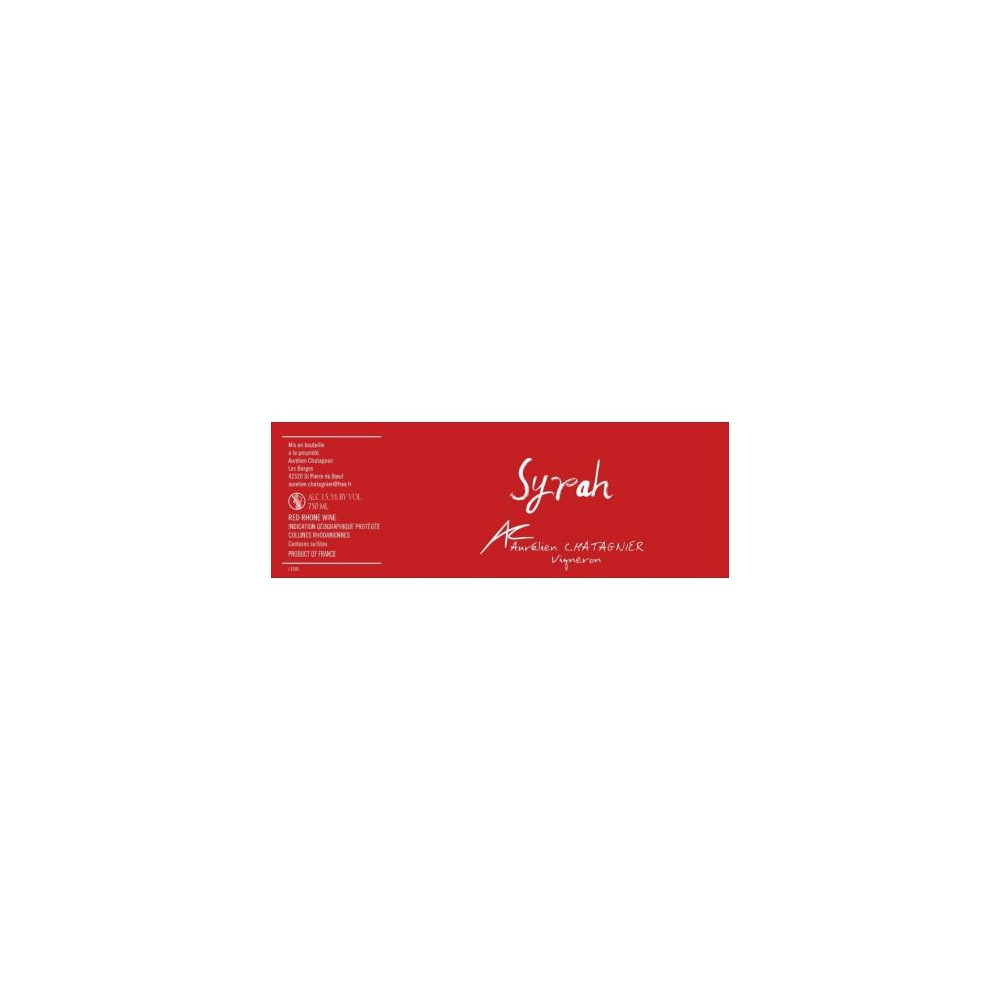 Domaine Aurelien Chatagnier Syrah red 2019
