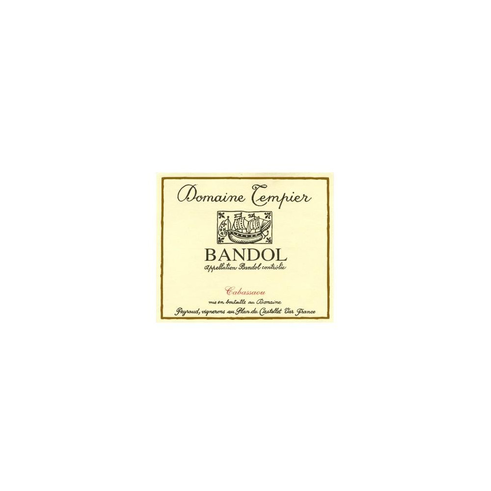 Domaine Tempier "Cabassaou" Bandol rouge 2017 etiquette