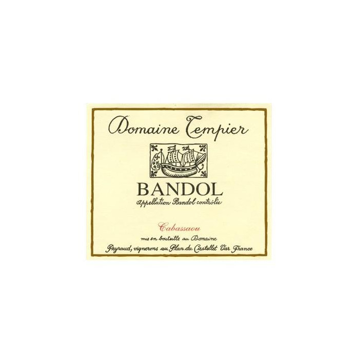 Domaine Tempier "Cabassaou" Bandol rouge 2017 etiquette