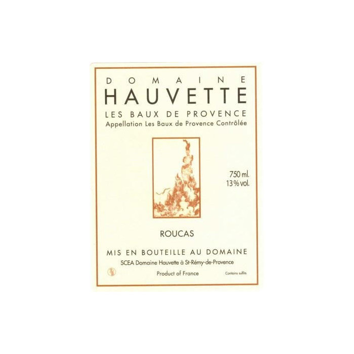 Domaine Hauvette "Roucas" rouge 2018 etiquette