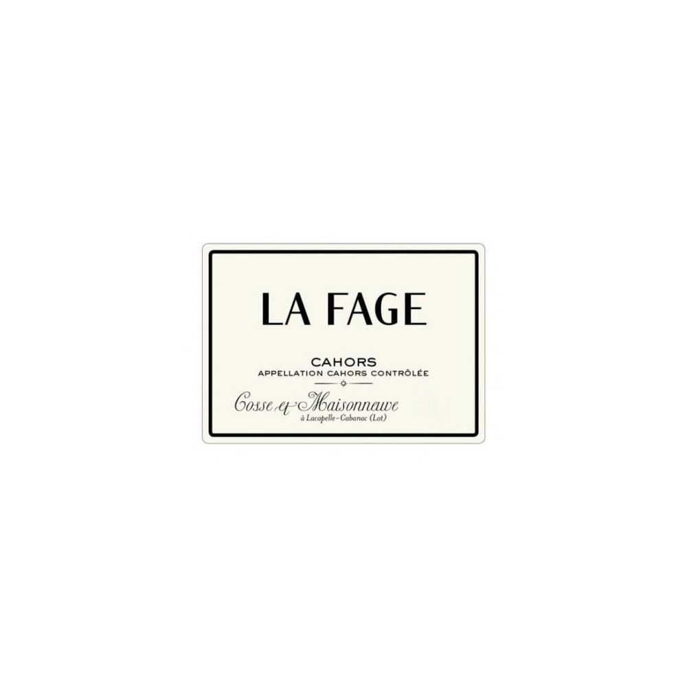 Domaine Cosse-Maisonneuve Cahors "La Fage" rouge 2015 etiquette