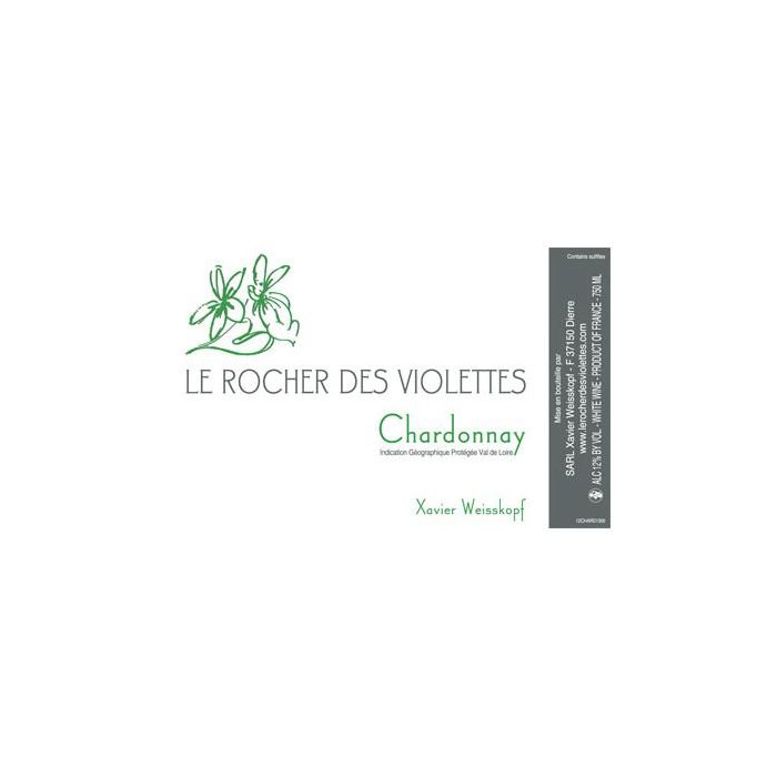 Le Rocher des Violettes "Chardonnay" blanc 2018 etiquette