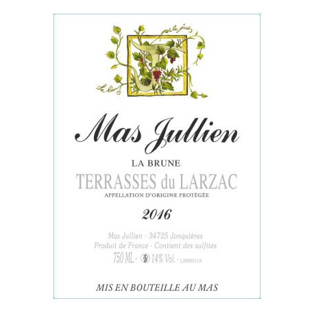 Mas Jullien La Brune rouge 2018 etiquette Mas Jullien La Brune rouge 2018 etiquette