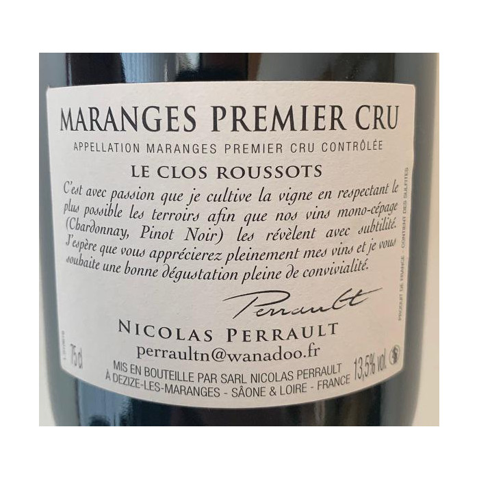 Domaine Nicolas Perrault Maranges 1er Cru "Clos Roussots" red 2017