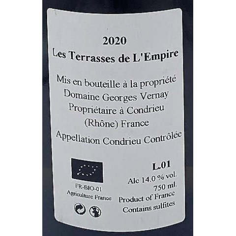 Domaine Georges Vernay Condrieu Les Terrasses de l'Empire dry white 2020 2