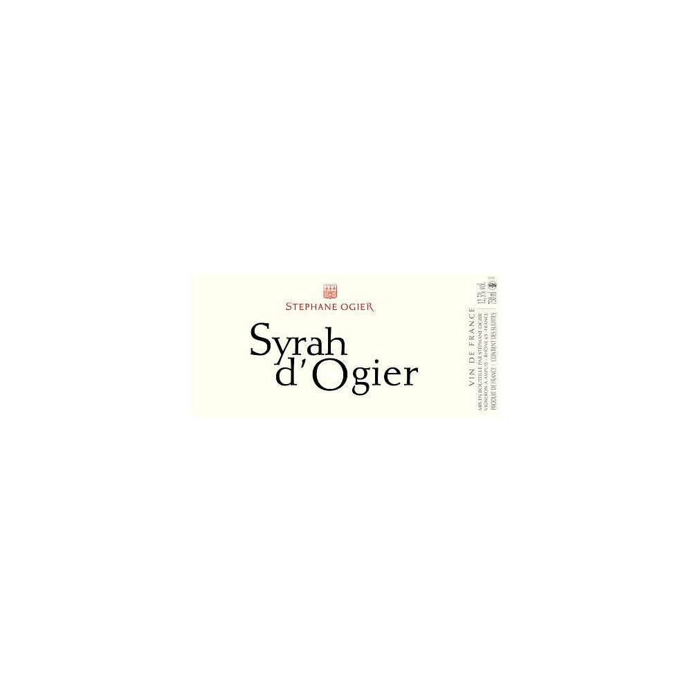 Stephane Ogier Syrah d'Ogier 2018 etiquette