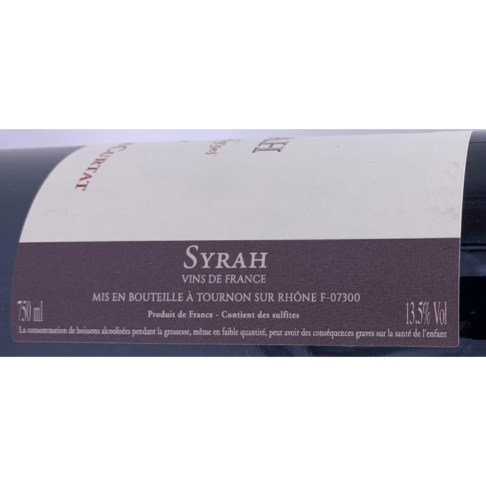 Domaine Curtat "syrah Vieilles Vignes" rouge 2020 contre etiquette