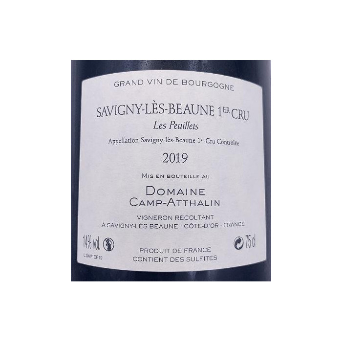 Domaine Camp-Atthalin Savigny-Lès-Beaune 1er Cru "Les Peuillets" rouge 2019 contre etiquette