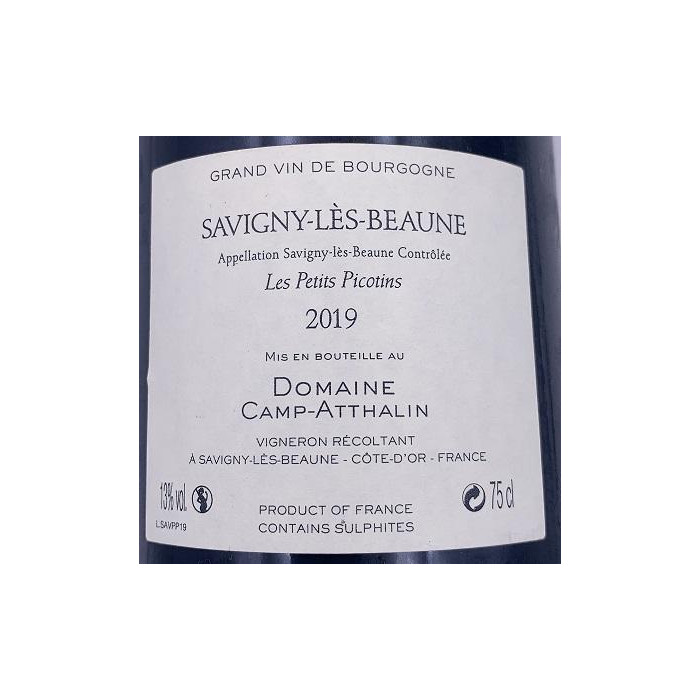 Domaine Camp-Atthalin Savigny-Lès-Beaune "Les Petits Picotins" rouge 2019 contre etiquette