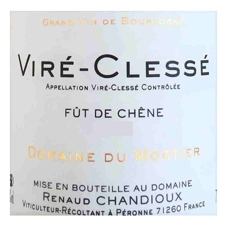 Domaine du Mortier Vire-Clesse "futs de chene"  dry white 2020