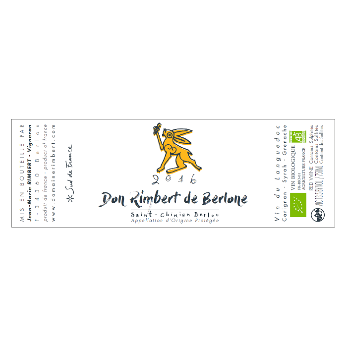 Domaine Rimbert Saint-Chinian "Don Rimbert de Berlone" rouge 2016
