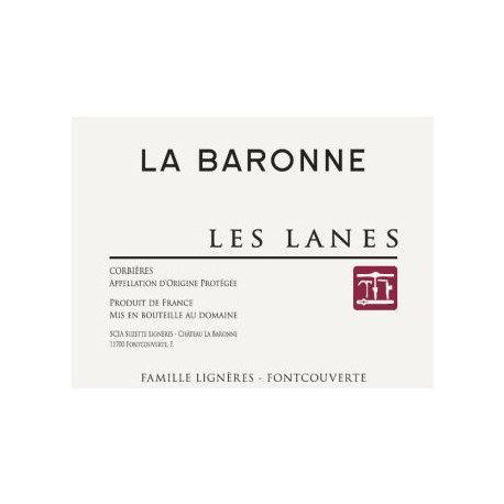 Château La Baronne Les Lanes rouge 2019 etiquette