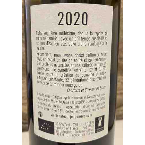 Château de Jonquières Terrasses du Larzac "Lansade" red 2020