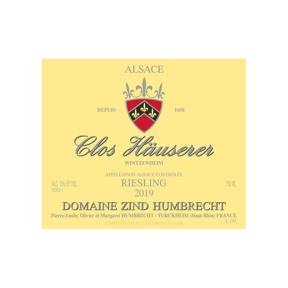 Domaine Zind-Humbrecht Riesling "Clos Häuserer" dry white 2019