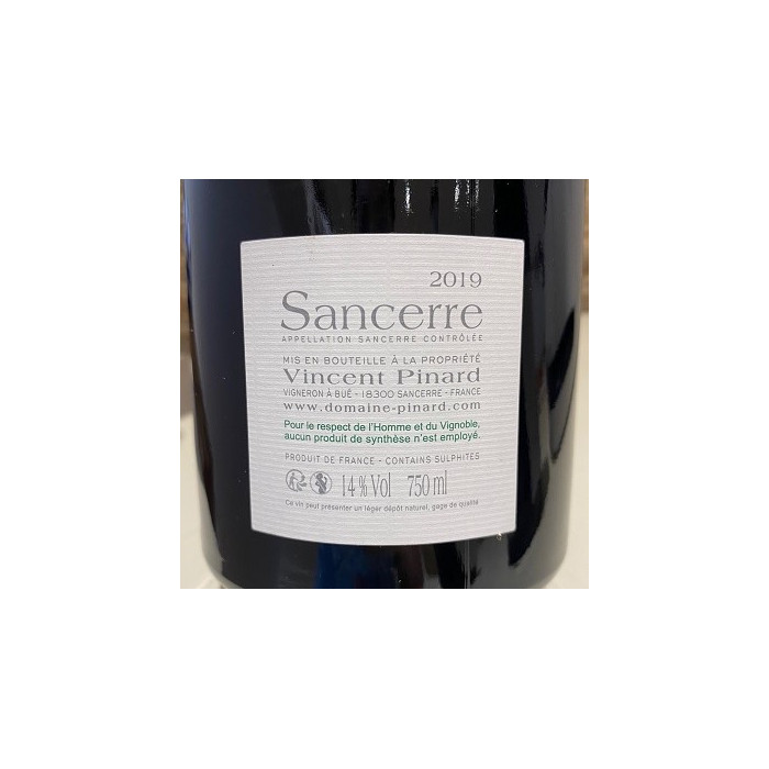 Vincent Pinard Sancerre "Charlouise" rouge 2019 contre étiquette