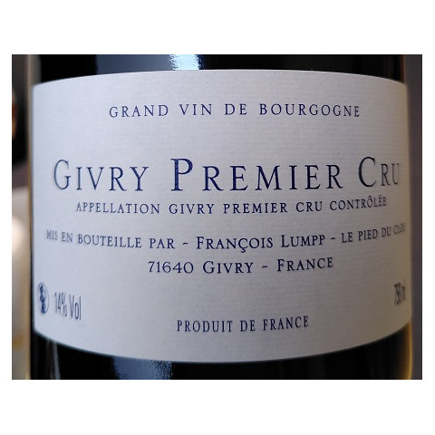Domaine François Lumpp Givry 1er Cru "A Vigne Rouge" rouge 2019 bouteille
