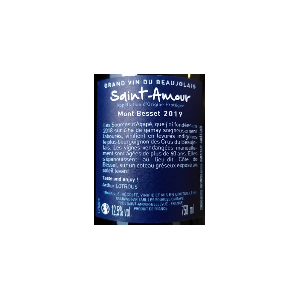 Les Sources d'Agapé Saint-Amour "Mont Besset" red 2019