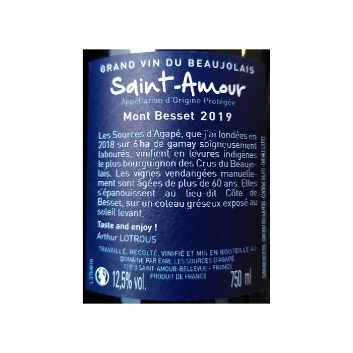 Les Sources d'Agapé Saint-Amour "Mont Besset" red 2019