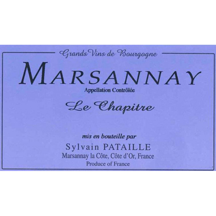 Domaine Sylvain Pataille Marsannay "Le Chapître" blanc 2019 etiquette