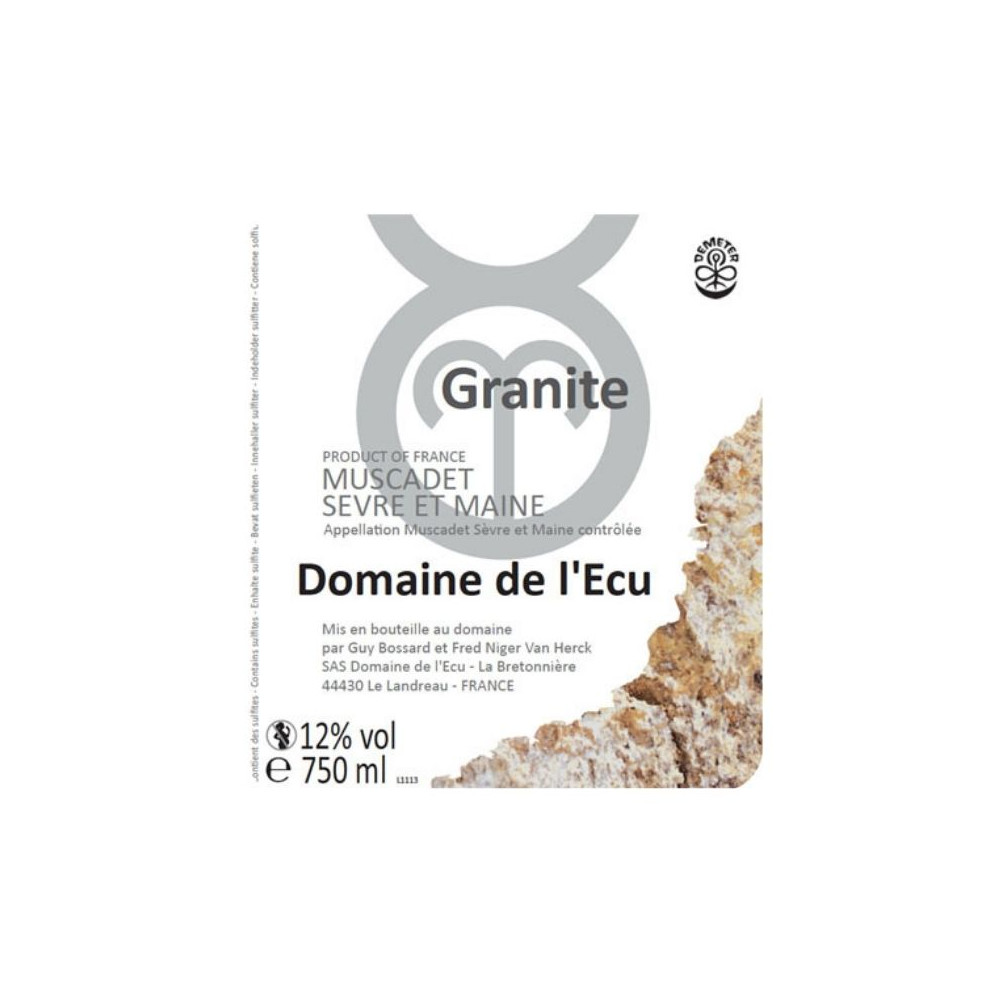 Domaine de l'Ecu Muscadet de Sevre et Maine "Granite" dry white 2020